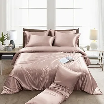 Ersmak Satin Duvet Cover Set for California King Bed