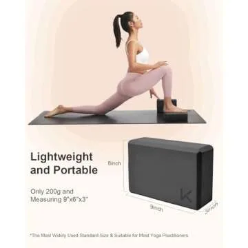 Yoga Block, High Density EVA Foam Blocks for Yoga, Pilates, Meditation, Aid Balance, Support and Deepen Poses - Non-Slip Lightweight Durable(2-Pack-Grey)