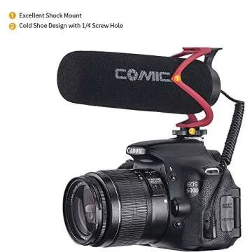 COMICA CVM-V30 LITE Video Microphone for Cameras - Super-Cardioid Directional Shotgun Mic for DSLR, Canon, Nikon, Sony, Panasonic, iPhone & Android Smartphones (Red)