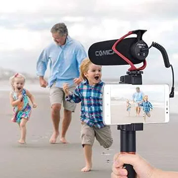 COMICA CVM-V30 LITE Video Microphone for Cameras - Super-Cardioid Directional Shotgun Mic for DSLR, Canon, Nikon, Sony, Panasonic, iPhone & Android Smartphones (Red)
