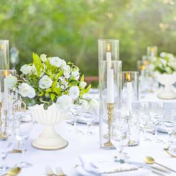 AZXTOPSEZ White Flower Vases for Centerpieces: Wedding Compote Bowl 5.1 Inch Small Urn Vase Metal Pe...