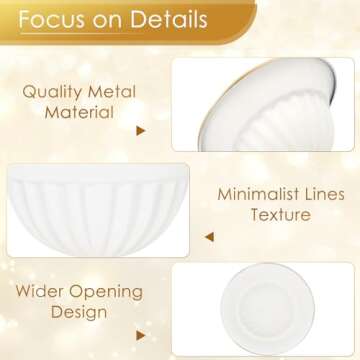 AZXTOPSEZ White Flower Vases for Centerpieces: Wedding Compote Bowl 5.1 Inch Small Urn Vase Metal Pedestal Vase for Table Party Event Home Set of 2