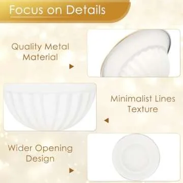 AZXTOPSEZ White Flower Vases for Centerpieces: Wedding Compote Bowl 5.1 Inch Small Urn Vase Metal Pedestal Vase for Table Party Event Home Set of 2