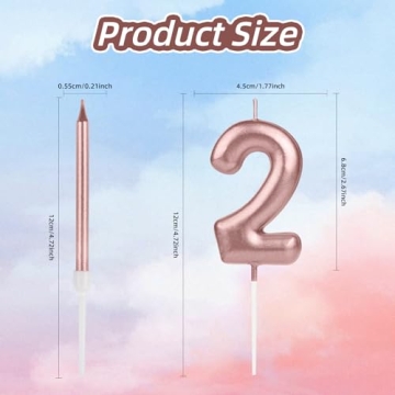 Rose Gold Cake Toppers - iNINGER 22nd Birthday Candle Set