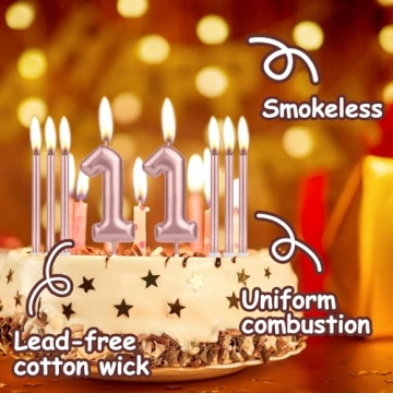 Rose Gold Cake Toppers - iNINGER 22nd Birthday Candle Set