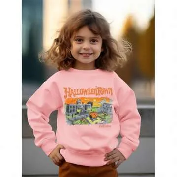 GLIGLITTR Halloween Sweatshirt for Kids Boy Girl Halloweentown Pumpkin Crewneck Pullover Top Spooky ...