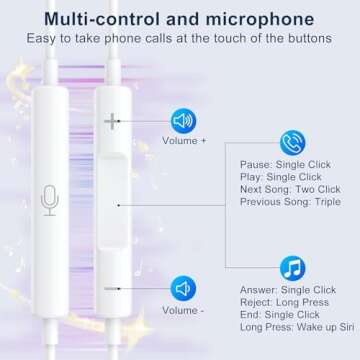 High-Quality Wired Earbuds for iPhone 14/13/12 with Noise Reduction & Mic