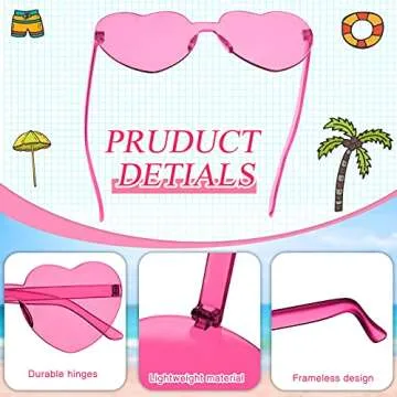TOODOO Heart Shaped Sunglasses 4 Pack Stylish Eyewear