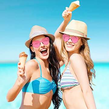 TOODOO Heart Shaped Sunglasses 4 Pack Stylish Eyewear