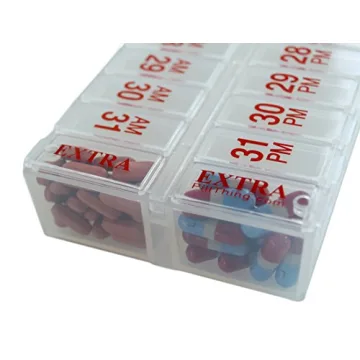 Twice-a-Day Monthly Large Pill Organizer Set - AM/PM Medication Organizer Box Set Contains 2 Organizers. *New Stay-Tight LIDS. BPA Free