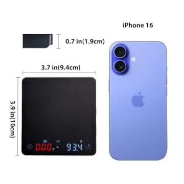 MiiCoffee Nano Coffee Scale with Timer, Espresso Scale with Auto Tare, Touch Sensor and Silicone Cov...