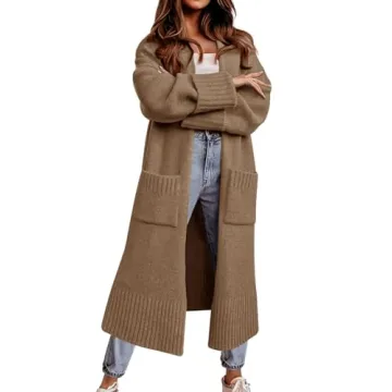 Danedvi Long Cardigan Sweaters for Women 2023 Fall Open Front Knit Oversized Cardigans Duster Coat w...