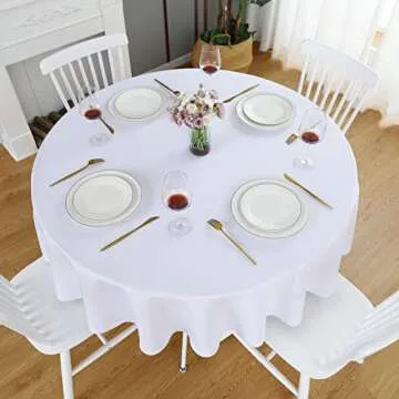 FOLINS&HOME Waterproof Heavy Duty Round Tablecloth