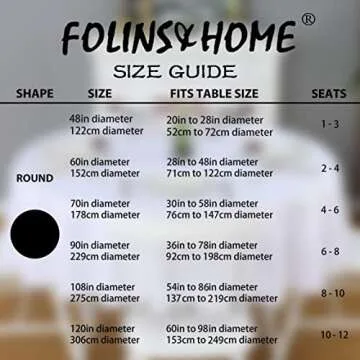 FOLINS&HOME Waterproof Heavy Duty Round Tablecloth