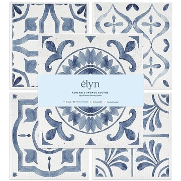 ELYN Swedish Dishcloths - Reusable & Washable Sponge Cloths for Eco-Friendly Cleaning