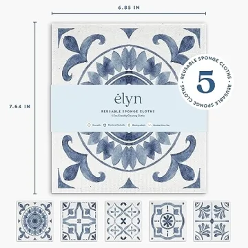 ELYN Swedish Dishcloths, Eco-Friendly & Absorbent 5 Pack