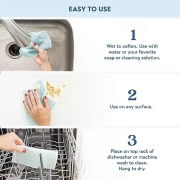 ELYN Swedish Dishcloths, Eco-Friendly & Absorbent 5 Pack