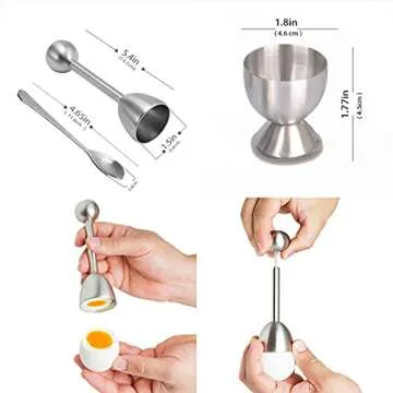Xicennego Egg Cracker Topper Set of 5 - Stainless Steel Kitchen Essential