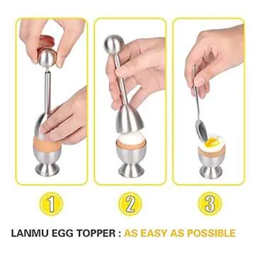 Xicennego Egg Cracker Topper Set of 5 - Stainless Steel Kitchen Essential