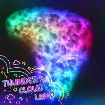 Huquary 3D Thundercloud LED Light Kit Cotton Cloud Music Sync Multicolor Changing Strip Light Atmosp...