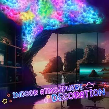 Huquary 3D Thundercloud LED Light Kit Cotton Cloud Music Sync Multicolor Changing Strip Light Atmosphere DIY Creative Thunder Cloud Lamp Wall for Bedroom Ceiling Gaming Room Party