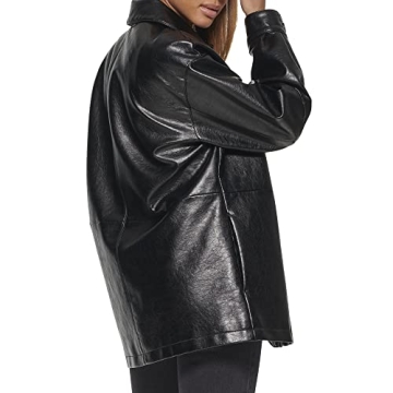 Levi's Women's Relaxed Fit Faux Leather Blazer Black