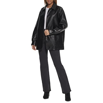 Levi's Women's Relaxed Fit Faux Leather Blazer Black
