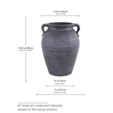 Stunning Large Rustic Ceramic Vase for Home Decor