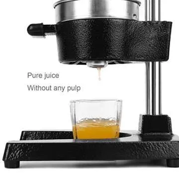 Excelvan Hand Press Citrus Commercial Juicer Pro Manual Fruit Fresh Squeezer with Stainless Steel Funnel Black