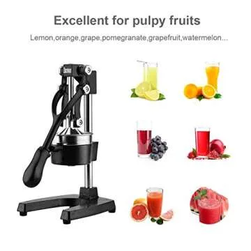 Excelvan Hand Press Citrus Commercial Juicer Pro Manual Fruit Fresh Squeezer with Stainless Steel Funnel Black