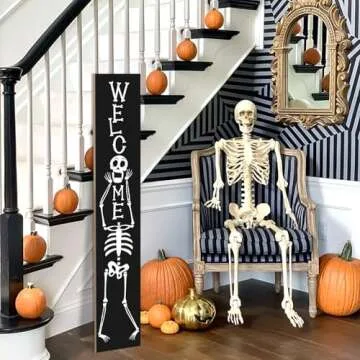 Unique Halloween Skull Welcome Porch Sign for Your Home Decor