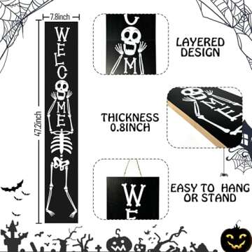 Unique Halloween Skull Welcome Porch Sign for Your Home Decor
