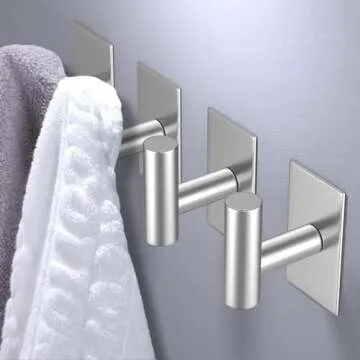 VAEHOLD Wall Towel Hooks, Heavy Duty Sticky Holder Waterproof Towel Hooks for Hanging Coat, Clothes,...