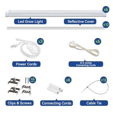 Monios-L LED Grow Lights for Indoor Plants 6-Pack