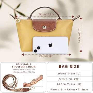 DOMAT Crossbody Bag for Women, Chic Lightweight Purse with Leather Top-handle, Compact Clutch Bag, Shoulder Handbag (Yellow)