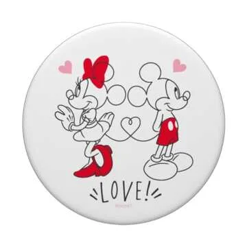Disney Mickey Minnie Love Hearts PopGrip - Adorable Accessory
