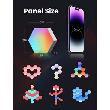 Cololight RGB Light for Gaming PC Setup, USB-Power Gaming Lights, Sync Music Hexagon Wall Lights with 70 Effects, Desk Gaming Accessories, Compatible with Alexa&Google,HomeKit,7Pcs Plus