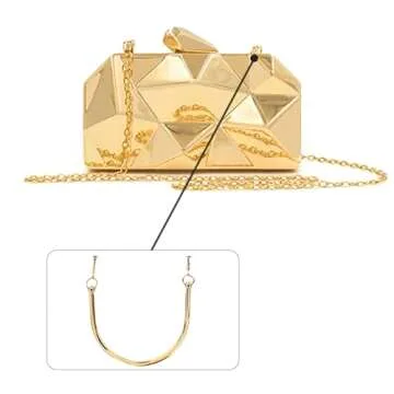 Reberomantic Women Lattice Metal Clutch for Evening Wear