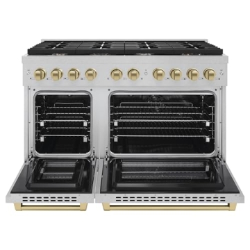 ZLINE 48 in Dual Fuel Range with 8 Burners in Satin Steel