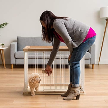 Stylish Medium Dog Crate from IRIS USA with Sliding Door