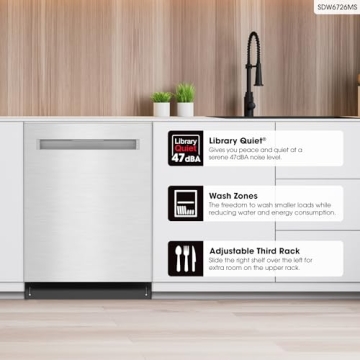 Sharp SDW6726MS Quiet Stainless Steel Dishwasher