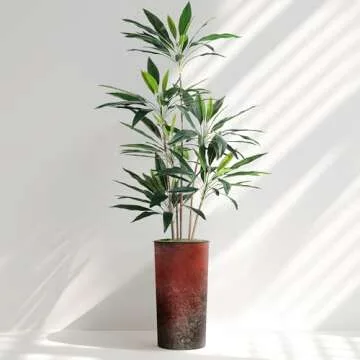 SIGNWIN Artificial Tree in Modern Planter - Lifelike Dracaena Tree for Home Decoration