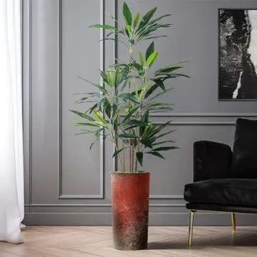 SIGNWIN Artificial Dracaena Tree in Stylish Planter