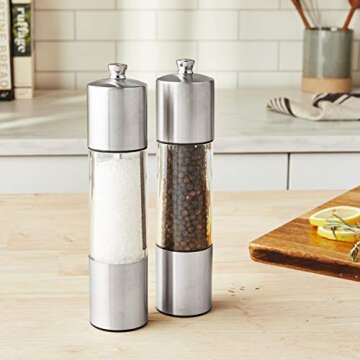Cole & Mason Everyday Salt & Pepper Mill Gift Set - Filled Salt & Pepper Grinders - Refillable & Adj...