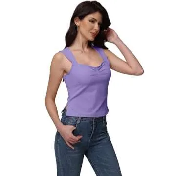 Stylish AGSEEM Women's Summer Tank Tops - Casual and Dressy Lilac Purple