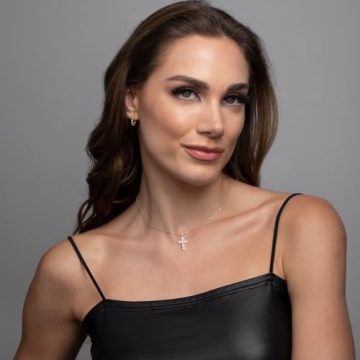 NUZON 18K Gold Plated Dainty Cross Necklace for Women