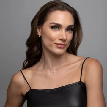 NUZON 18K Gold Plated Dainty Cross Necklace for Women