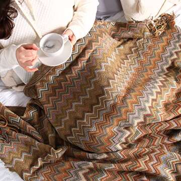 Cozy Lifein Fall Boho Throw Blanket for All Seasons