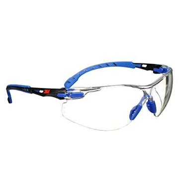 3M Solus 1000 Safety Glasses - Anti-Fog, Low Profile, Blue/Black Frame