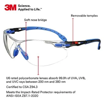 3M Solus 1000 Safety Glasses - Anti-Fog & Low Profile